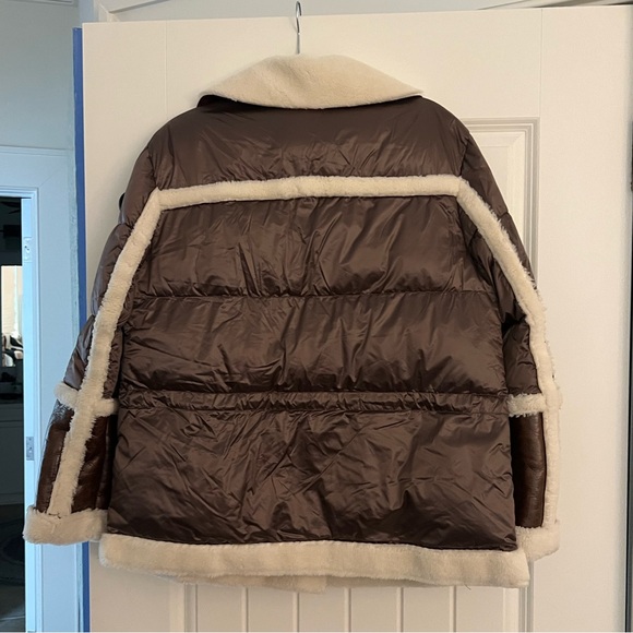 NOIZE Faux Leather Shearling Puffer - size small - Picture 3 of 7